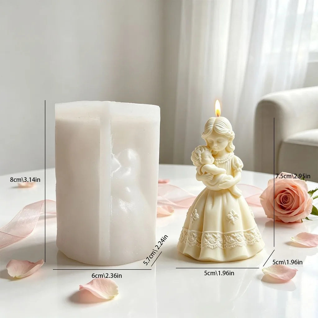 3D Mother & Baby Silicone Mold for Candle Soap Plaster Crafts