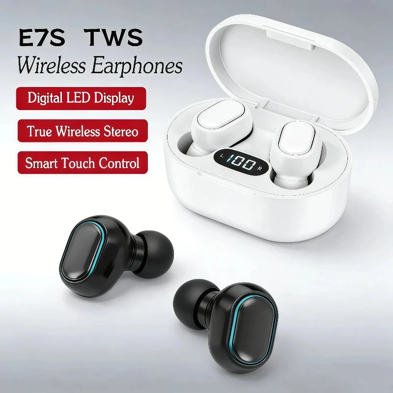 Original E7S Wireless Bluetooth Headset with Mic LED Display Earbuds TWS Earphone Bluetooth Headphones Oasis Select