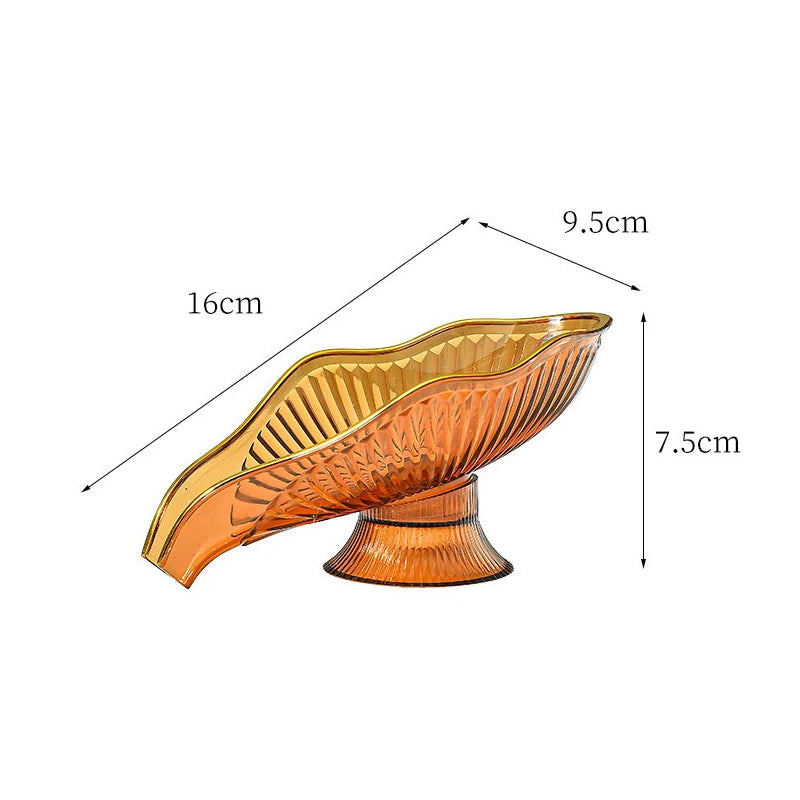 Drain Plate Tray Creative Soap Holder Soap Box Bathroom Gadgets Non-slip Laundry Soap Dish Storage Soap Case Leaf Shape Oasis Select