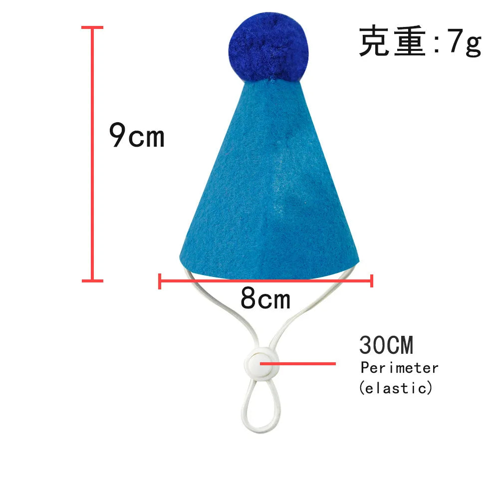Pet Dog Cat Birthday Dress Bib Party Supplies Saliva Towel Felt Hat Oasis Select dark blue