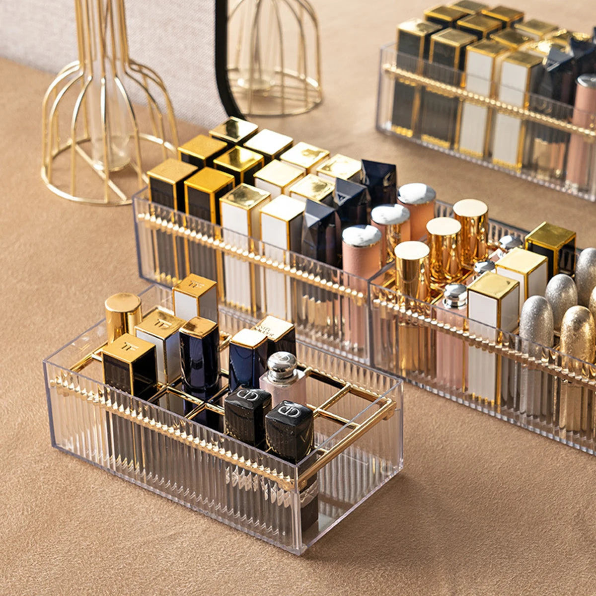 Detachable Desktop Lipstick Transparent Multi Cell Cosmetic Shelf Oasis Select