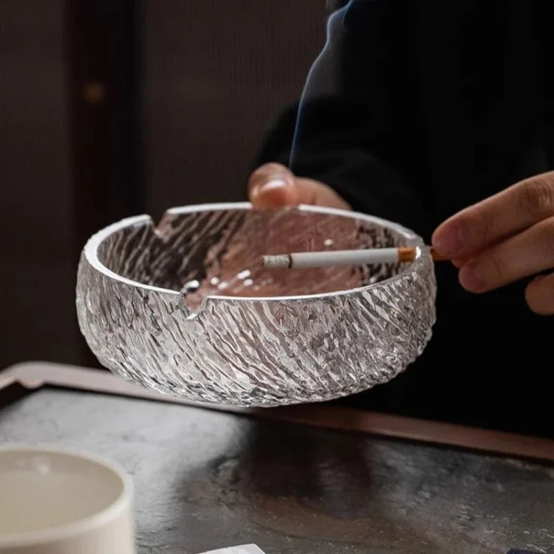 Glass ashtray Creative crystal home living room office Light luxury commercial hotel ashtray Oasis Select