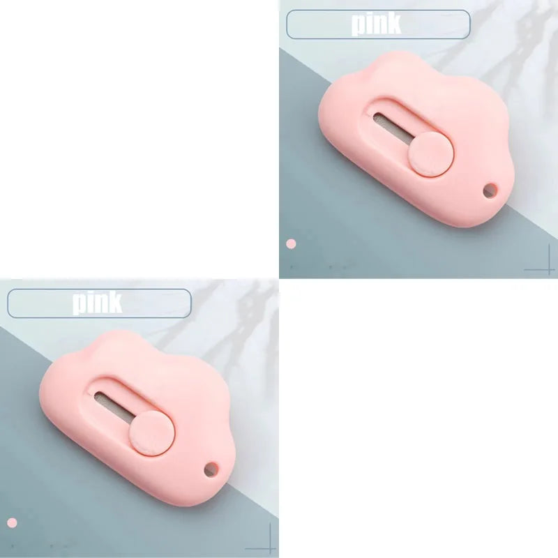 1/4pcs Mini Utility Knife Retractable Letter Opener Box Cutter Portable Carton Opener Paper Cutting Tool School Office Supplies Oasis Select 2pcs pink