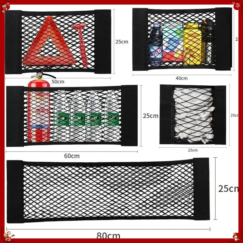 Car Storage Net Stretchable Mesh Pocket Net Magic Elastic Sticker Universal Rear Mesh Trunk Seat Bag Pocket Cage Auto Organizer Oasis Select