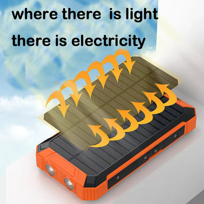 New 38000mAh multifunctional Solar Power Bank Mobile Power Fast Charging Battery With 4 Cables Wireless Charger LED Flashlight Oasis Select
