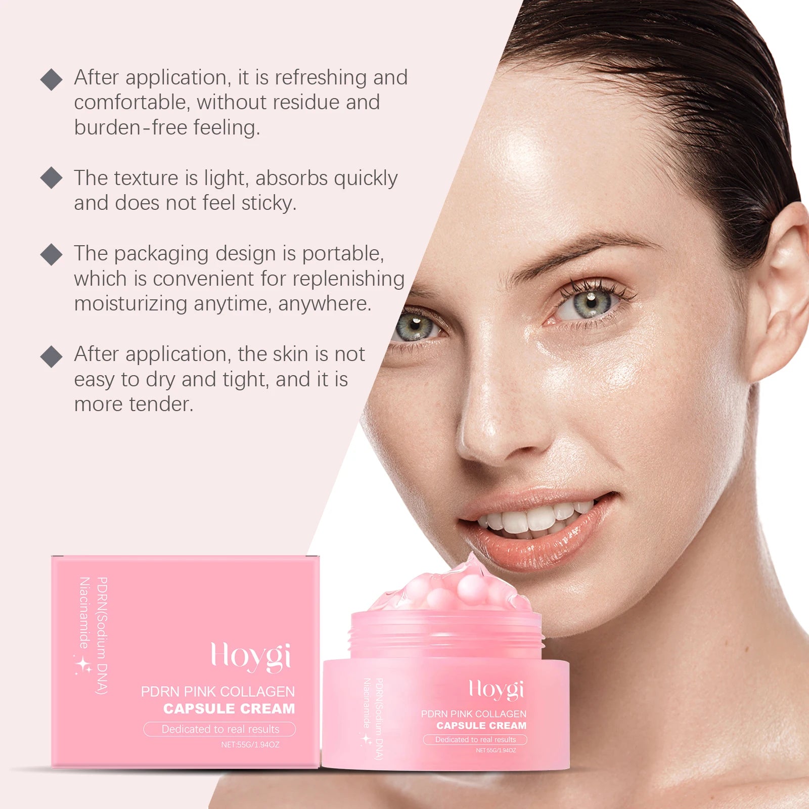 Moisturizing Collagen Capsule Cream Hydrating Firming Anti-Aging Niacinamide Even Skin Tone Brightening Facial Skin Oasis Select