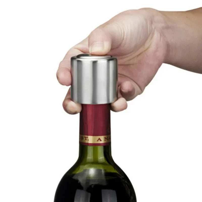 2PCS Stainless Steel Wine Bottle Stopper Vacuum Red Wine Cap Sealer Fresh Keeper Bar Tools Bottle Cover Kitchen Accessories Oasis Select