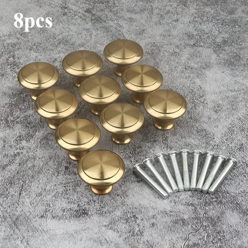 8pcs Golden round Single Hole Cabinet Drawer Pull Handle Small Simple Design Furniture Handle for Wardrobe Cabinet Oasis Select 8pcs China Mainland