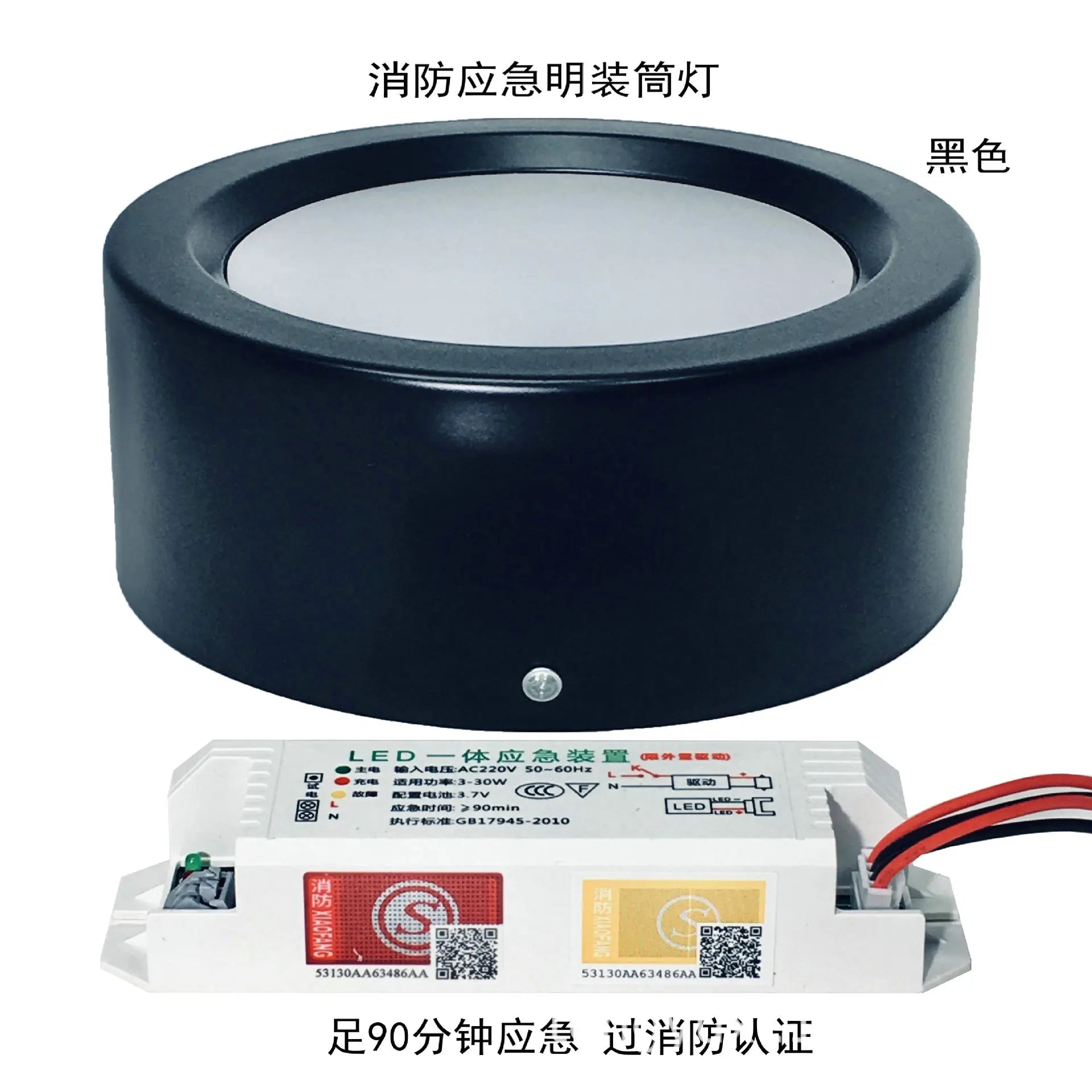 LED Emergency Light, Smart Lamp, Surface Mounted, Downlight, Lighting, Dual Surface, 5Inch, 12W Oasis Select 12W Black