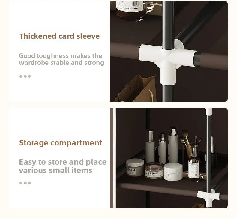 Multi-functional Spot Simple Wardrobe Bedroom Rental Home Home Hanger Storage Folding Storage Dust Cloth Wardrobe Durable Oasis Select