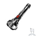 Big Strong Light LED Flashlight USB Rechargeable Tactical Hunting Camping Lantern Built in Battery Flash Light Power Display Oasis Select 901 Black