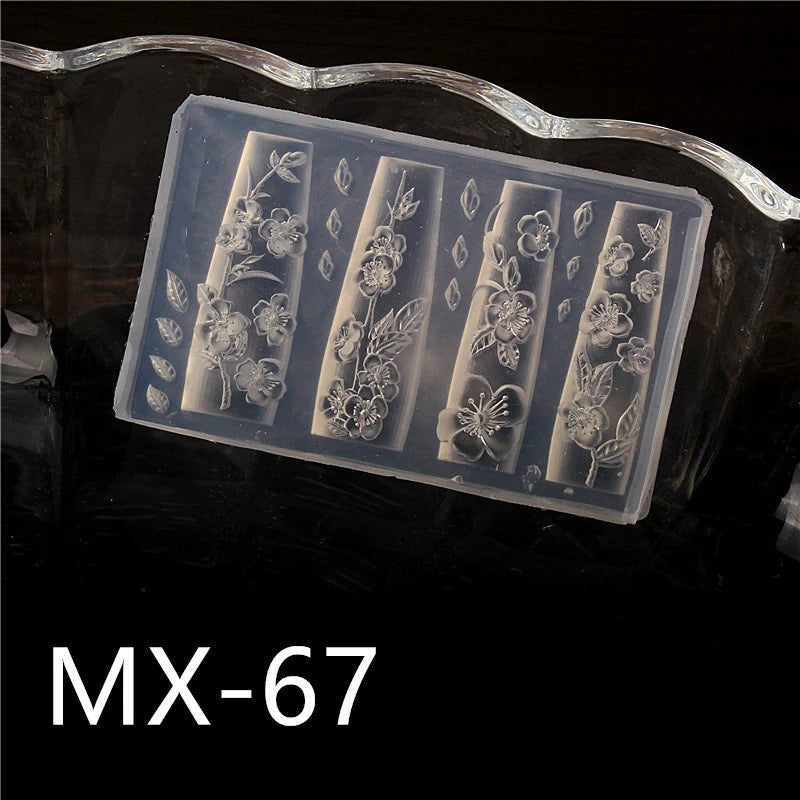 1/3Pcs 3D Nail Silicone Carving Mold Snake DIY Nail Decoration Art Nail Beauty Charm Silicone Nail Mold Nail Nails Products Oasis Select MR-05