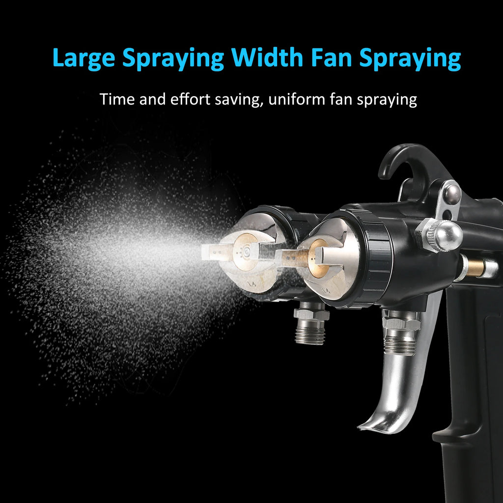 Double 1.4mm Nozzle Dual Heads Two Component Mirror Effect Silver Chrome Air Powered Spray Machine Professional Air Paint Spraye Oasis Select