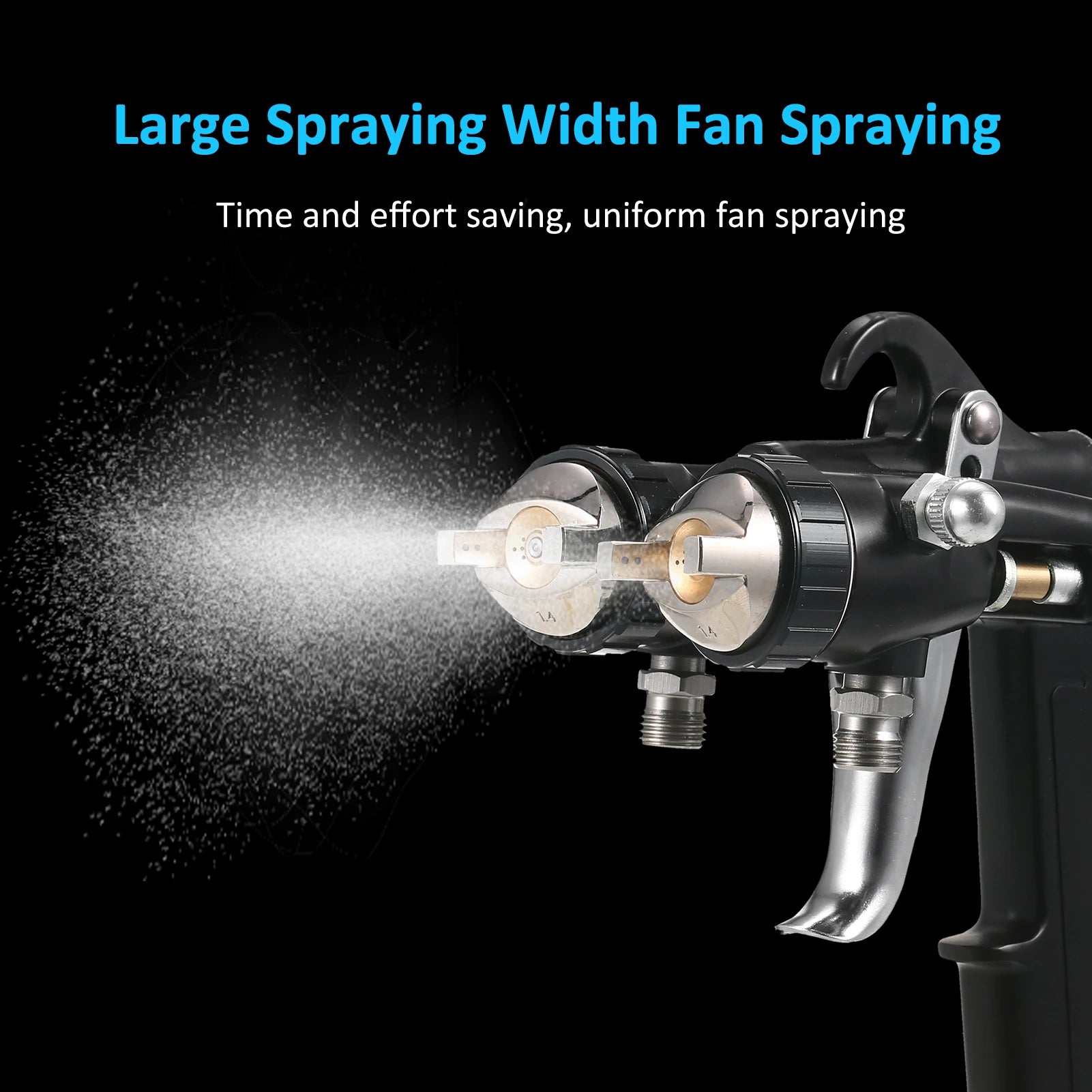 Double 1.4mm Nozzle Dual Heads Two Component Mirror Effect Silver Chrome Air Powered Spray Machine Professional Air Paint Spraye Oasis Select