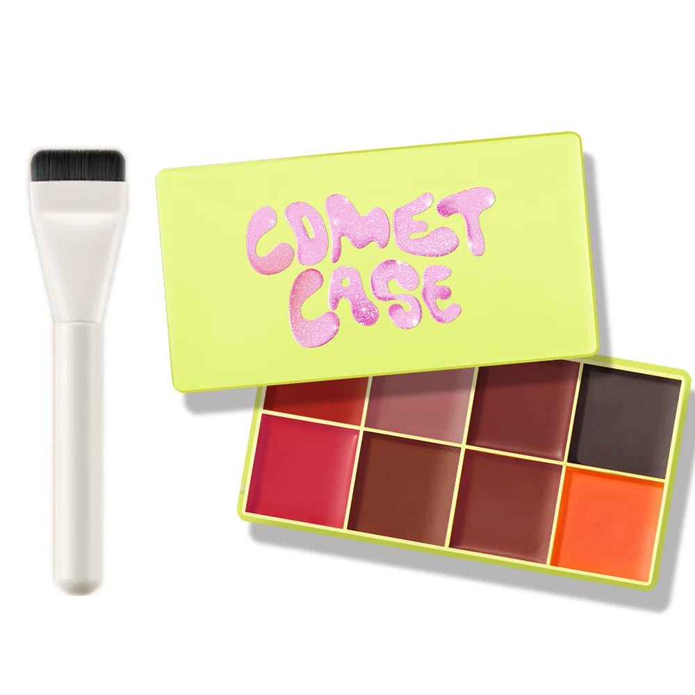 Curve Case Cream Eyebrow Cream Blush Highlighter Palette Matte Shimmer Finishes Shadow Tones Long-Lasting Cosmetics Oasis Select 5Blush and brush