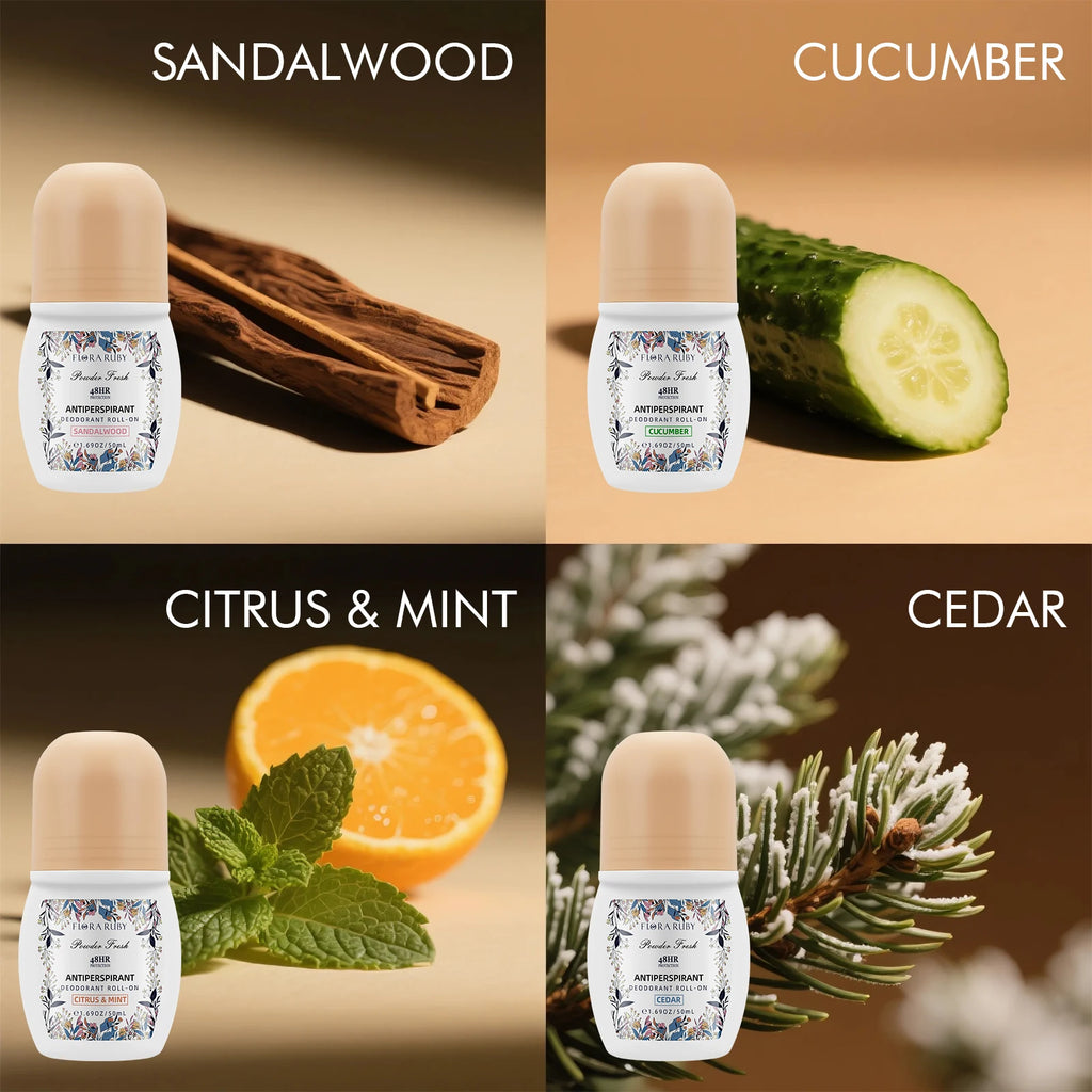 50ml Roll On Deodorant Whole Body Anti Sweat Deodorant Roller Ball Balm Refreshing Fragrance Underarm Armpit Body Remove Odor Oasis Select