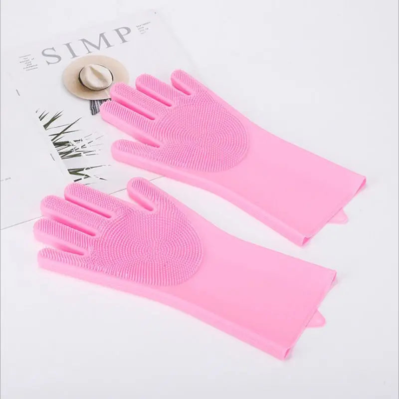 Pet Bath Gloves Thick Anti-scratch Dog Bath Cat Scrub Brush for Scratch Protection Dog Supplies Oasis Select pink