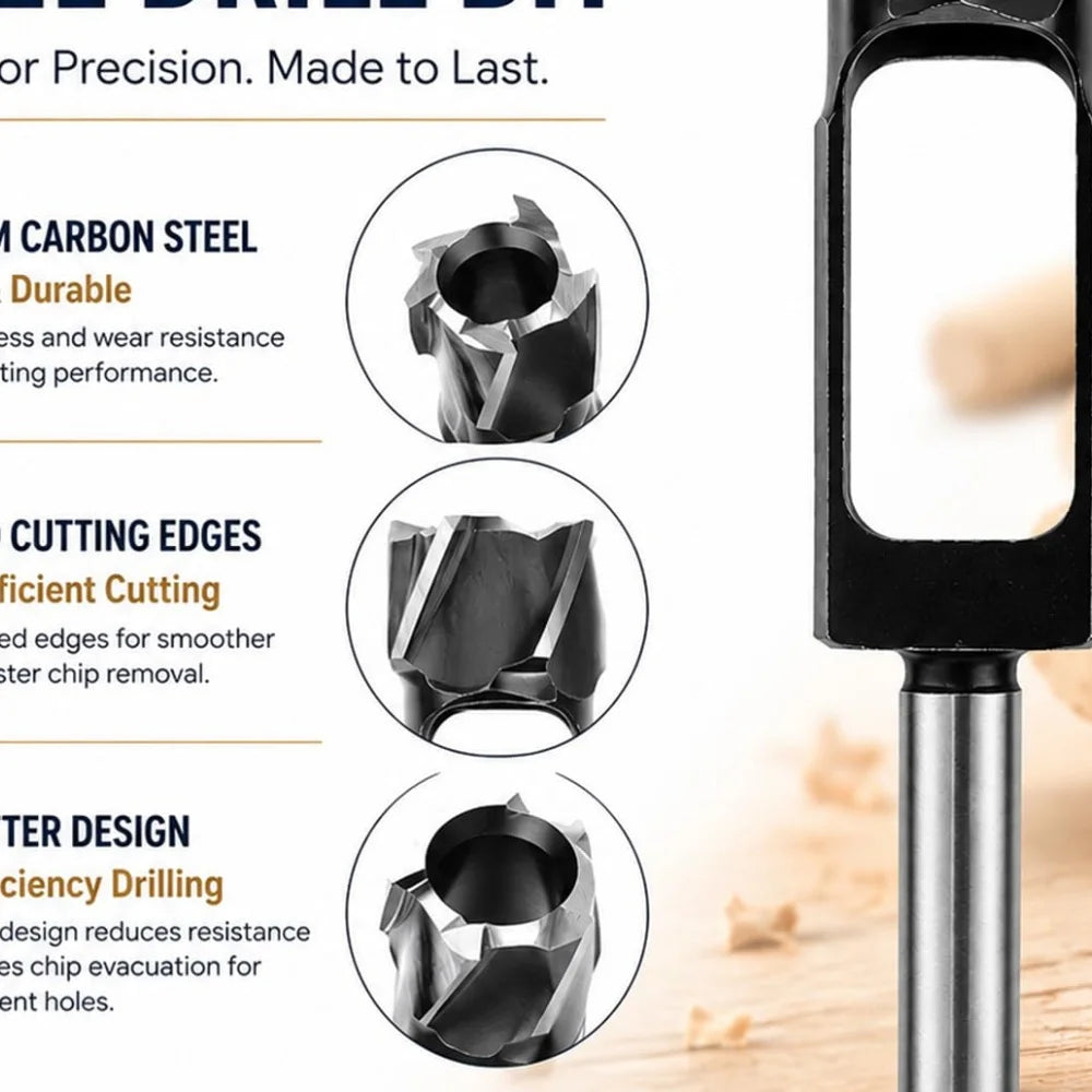 JUSTINLAU Straight And Round Wood Plug Hole Cutter Plug Cutting Drill Take Steel Knife Log Tenon Cork Woodworking Drilling Tools Oasis Select