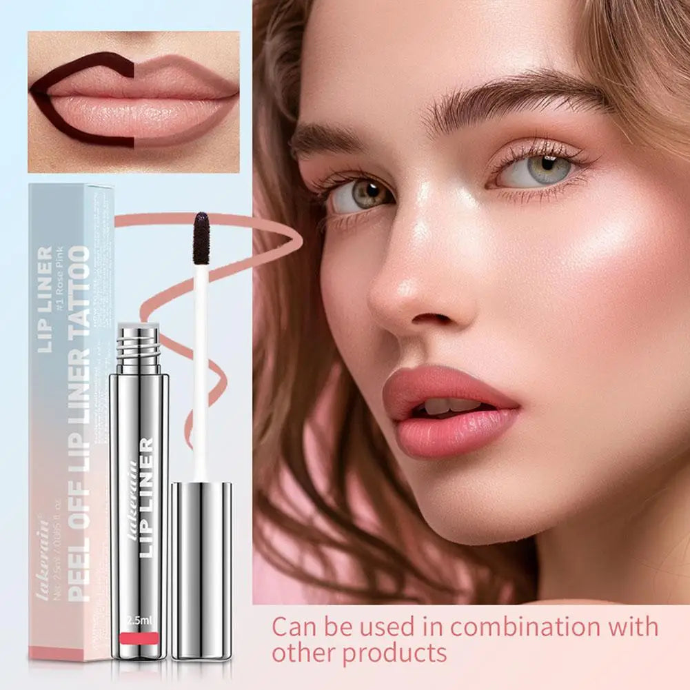 Waterproof Lip Liner Peel Off Tattoo Lipgloss Waterproof Long Lasting Matte Lip Tint Brown Contour Tear-off Lips Stain Cosmetic Oasis Select