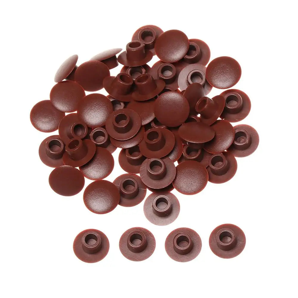 50Pcs Practical Exterior Hole Ornament Hardware Screw Decor Furniture Hole Covers Protective Cap Dust Plug Stopper Oasis Select 6mm-red brown