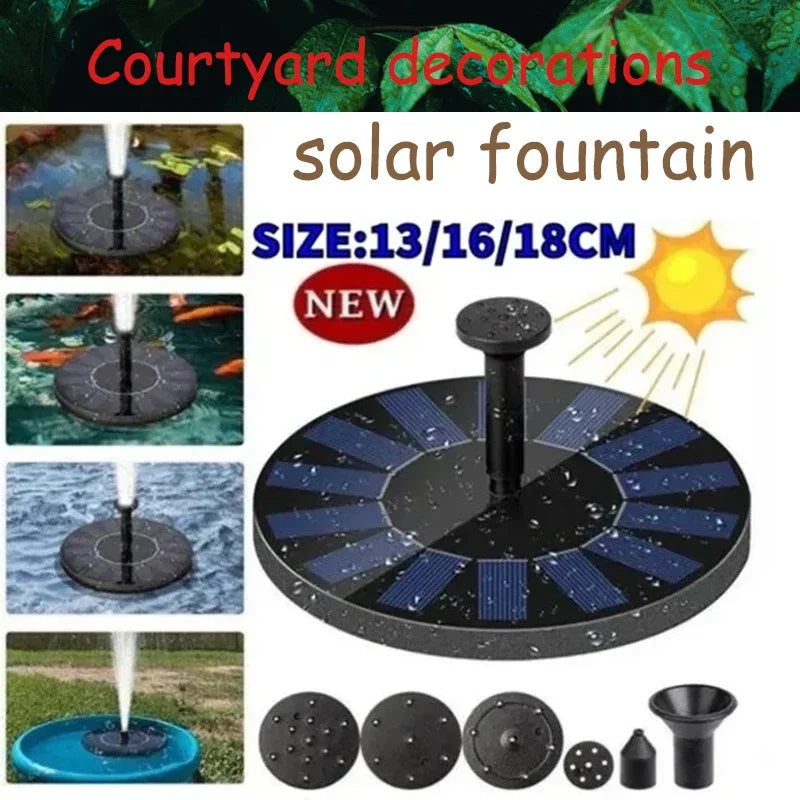Solar Fountain Pump Energy-saving Plants Watering Kit Colorful Solar Fountain Solar Panel Bird Bath Fountain Outdoor Garden Pool Oasis Select