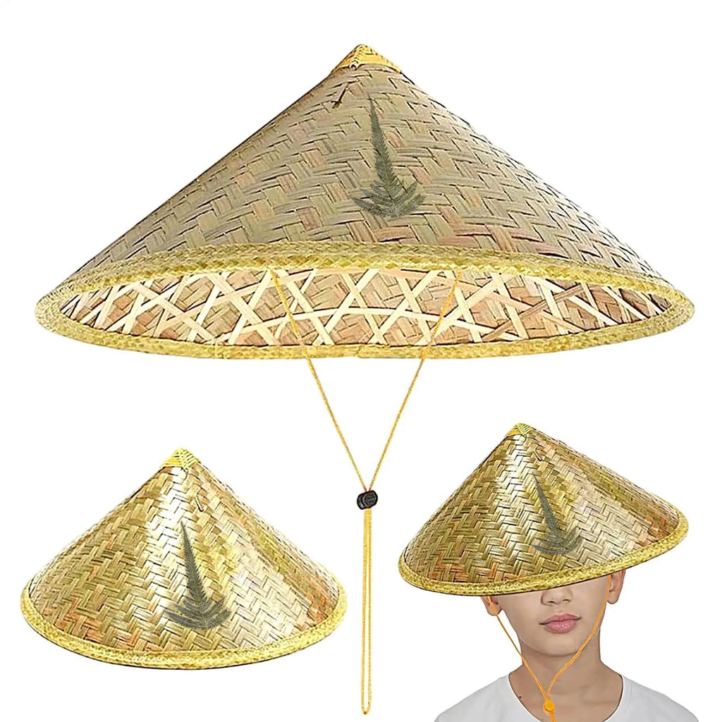 Chinese Retro Straw Hat Fisherman Hat Handmade Weave Straw Bucket Hat Tourism Rain Dance Props Cone Fishing Sunshade Hat Oasis Select