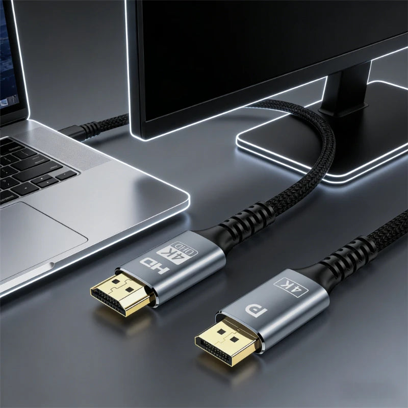 DisplayPort to HDMI Compatible Cable 4K 30Hz DP to HD Adapter Display Port Video Audio For PC Laptops TV Box Projector PS4 Oasis Select