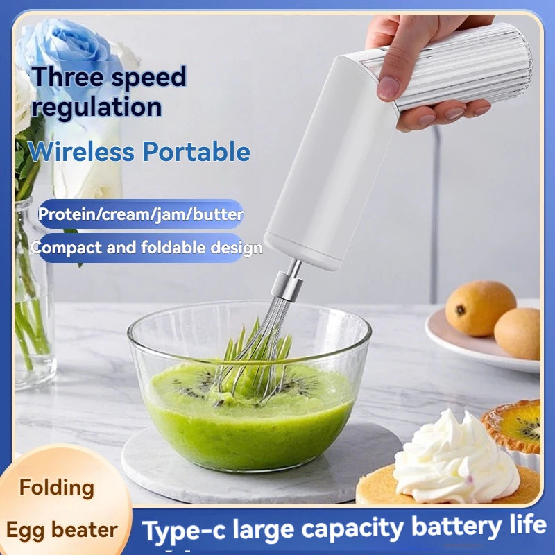 Wireless Electric Hand Mixer – 3-Speed Rechargeable Whisk