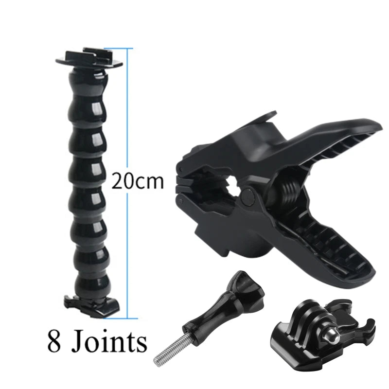 VeFly 8-Joint Flex Clamp Gooseneck Mount for GoPro & Action Cams