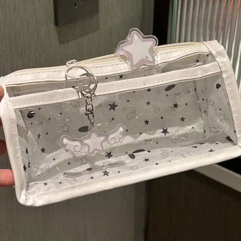 Cute Lightweight Transparent Pencil Case Large Capacity Zipper Pen Pouch for Primary School Students Stationery Storage Oasis Select
