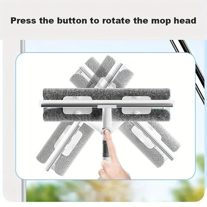2-in-1 Glass Wiper, Multi-Functional Plastic & Stainless Steel Window Cleaning Tool, for Bathroom, Outdoor, Wall, Floor Oasis Select