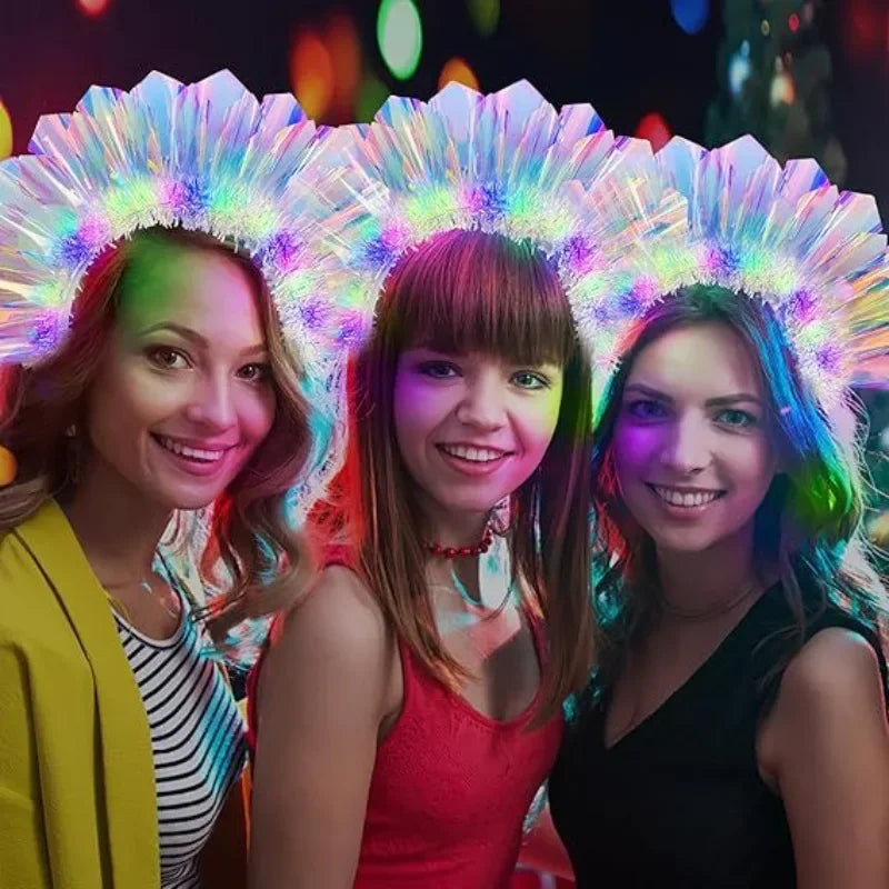 Glowing Laser Headband Light Up Hair Hoop Colorful LED Party Accessories for Halloween Christmas Stage Show Decoration Gift Oasis Select