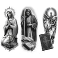 3-Pack Waterproof Temporary Tattoos – Cross & Praying Figures