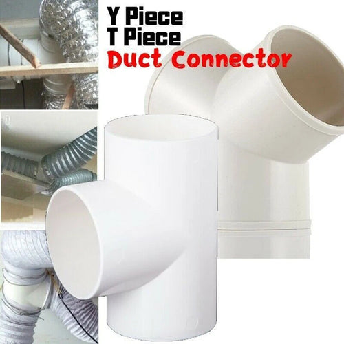 100mm T/Y Connector Duct Connector Quick Ventilation Tube Joint Coupler 3 Ways Splitter Pvc Extractor Fittings Oasis Select
