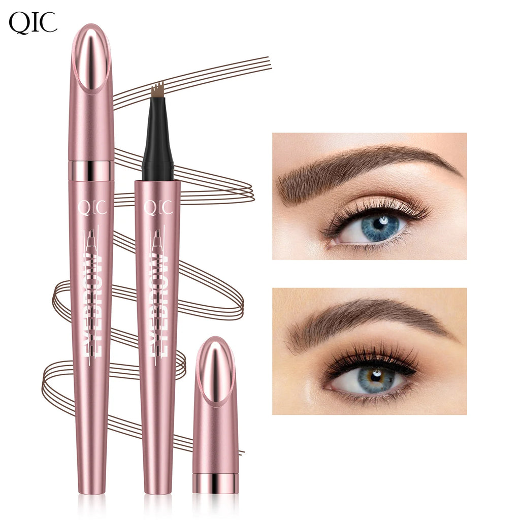 QIC 4-Fork Microblading Eyebrow Pencil – Waterproof, 6 Colors