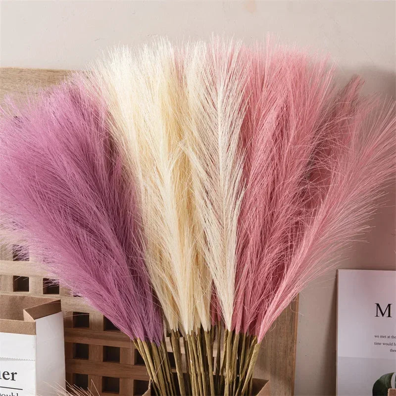 5PCS Artificial Pampas Grass Artificial Flower Home Party Table Flower Arrangement Decoration Wedding Decor Fluffy Reed Grass Oasis Select