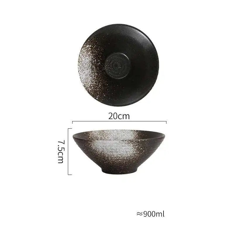 Japanese Ceramic Tableware Ramen Soup Noodle Bowls Commercial Bowl Home Restaurant Kitchen Dinnerware 7/8/9 Inch Oasis Select 8Inch Bowl E