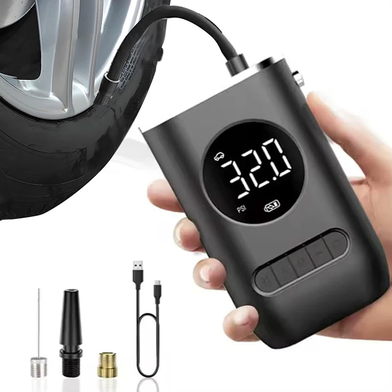 Portable Tyre Inflator Digital Air Pump, Cordless Air Compressor With LED Light, 150 PSI Rechargeable Tyre Pressure Pump Oasis Select