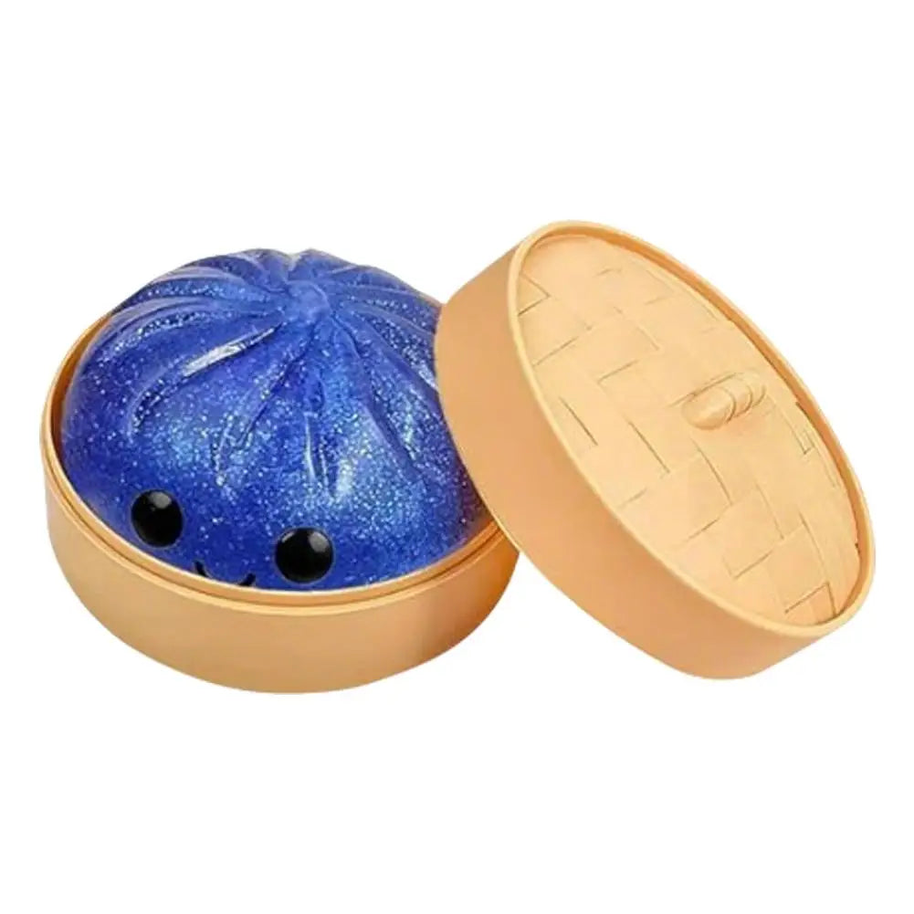 Safe Parent Child Interactive Squishy Toy Low Rebound Glitter Dumpling Transparent Striped Look For Durable Kids Daily Playing Oasis Select C
