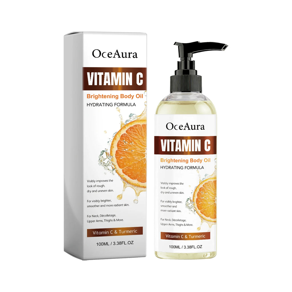 OceAura Vitamin C Body Oil – Brighten & Fade Dark Spots 100ml Brightening Body Oil Oasis Select 100ml boxed