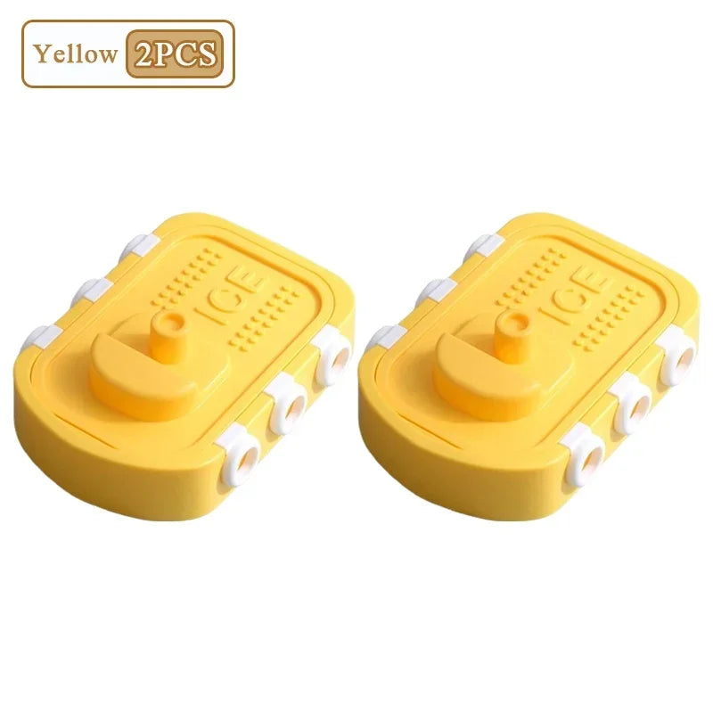 1/2/4PCS Small Boat Minivan Silicone Ice Mold DIY Children Homemade Ice Cream Mold Ice Cream Ice Lattice Making Ice Box Oasis Select Yellow-2PCS