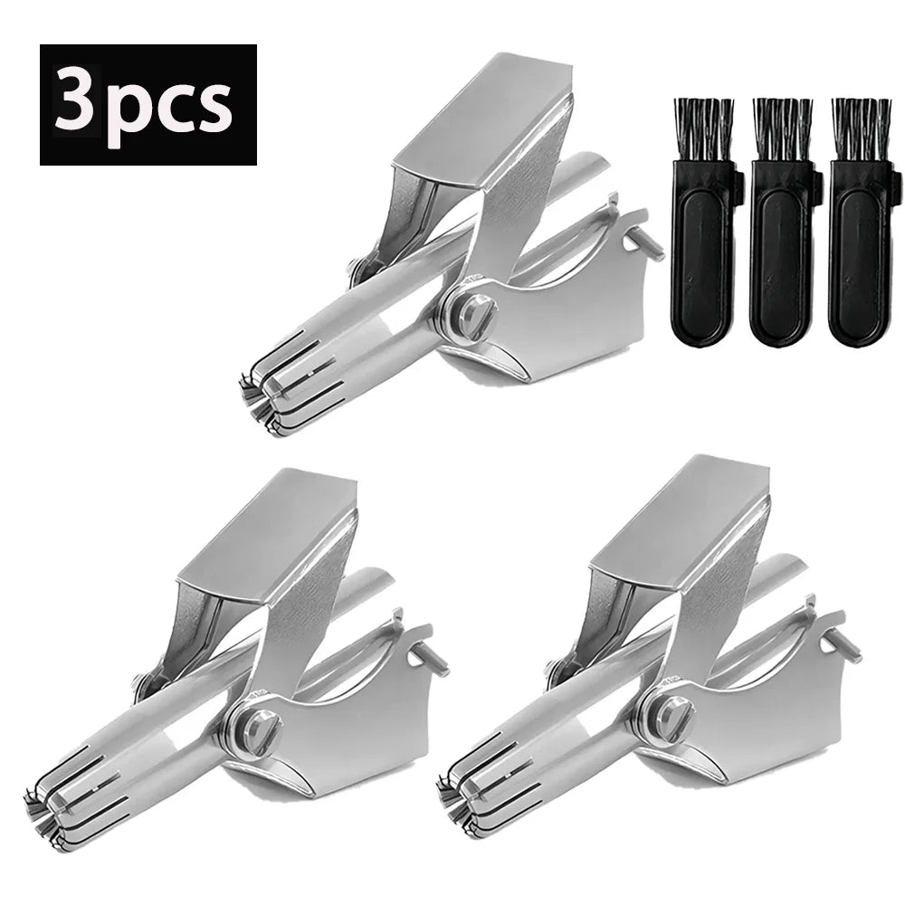Portable Stainless Steel Nose Hair Trimmer For Men/Women Manual And Washable Ear And Nose Hair Remover Shaver With Precisio Oasis Select 3pcs