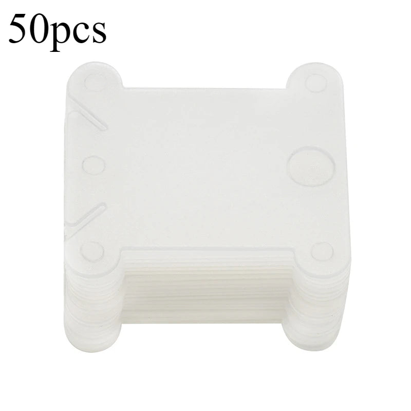 Thread Organizer Embroidery Thread Holder Floss Craft Bobbin Cross Stitch Craft Storage Plastic Sewing Thread Board Card Thread Oasis Select 50pcs-transparent