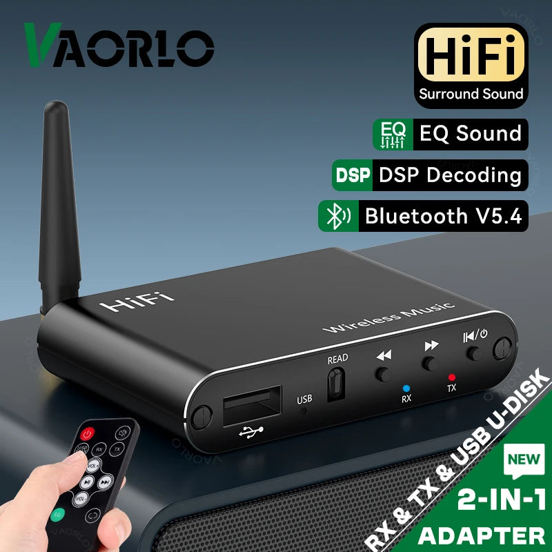 Bluetooth 5.4 Audio Receiver Transmitter 3.5MM AUX RCA USB U-Disk DSP Decoding EQ HIFI Stereo Surround Music Wireless Adapter Oasis Select