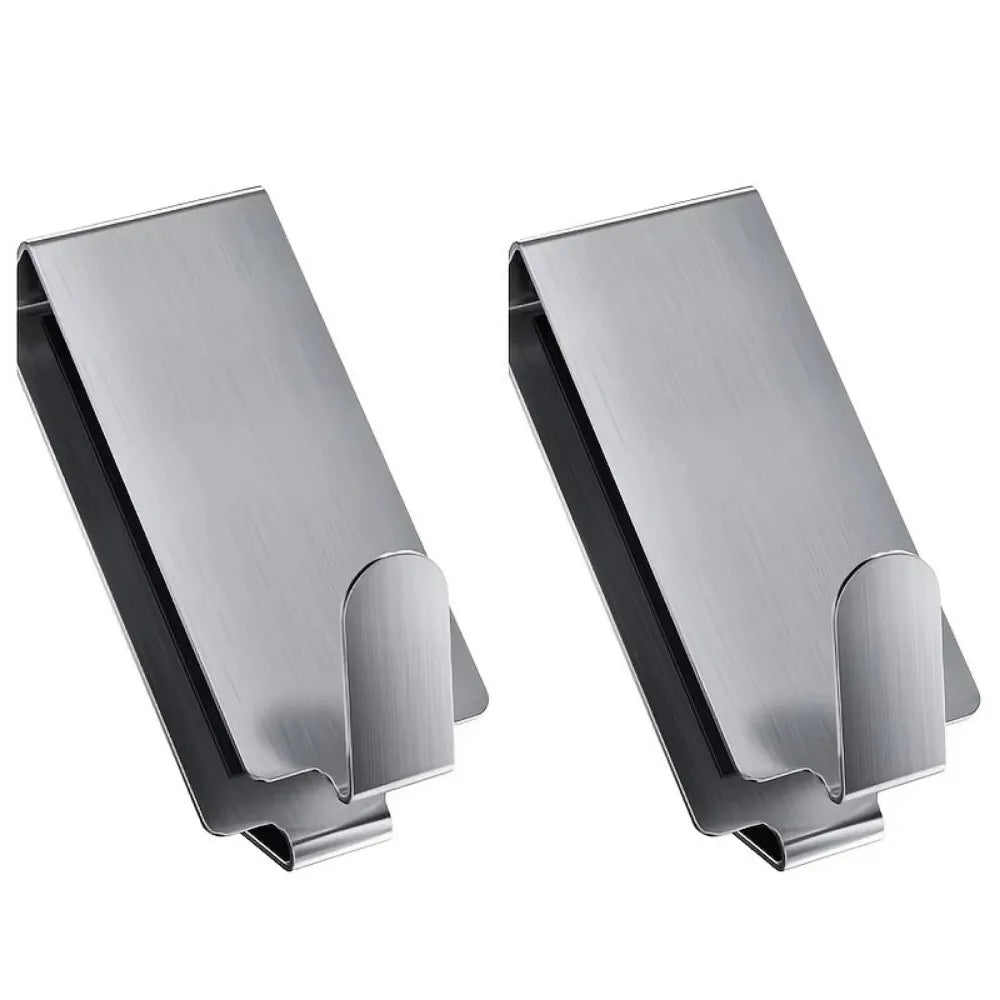 Stainless Steel Shower Door Hook Easy Install No Drilling Bathroom Hook Double Side Door Mount Hanger Shower Towel Rack Oasis Select