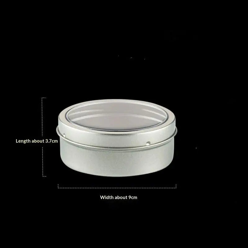 Magnetic Fridge Organiser Round Tin Box With Magnet Kitchen Spice Storage Box Home Office Organisers With Transparent Cover Oasis Select Silver