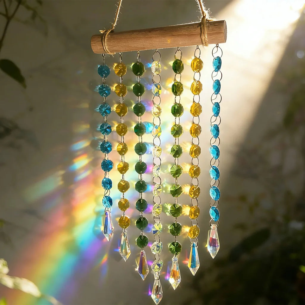 Rainbow Catcher Rustic Crystal Suncatcher Decorative Hanging Ornament Versatile Garden Suncatcher For Hotel Sunlit Areas Yard Oasis Select