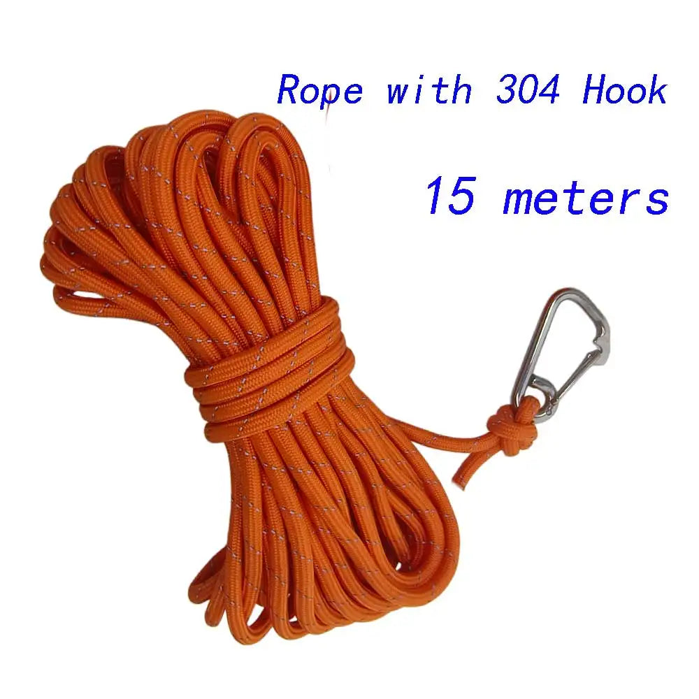 Water Rescue Rope Reflective Floating Line with 304 SS Hook Boat Kayak Pool Emergency High Visibility Lifeguard SafetyThrow Rope Oasis Select Orange R Hook 15M