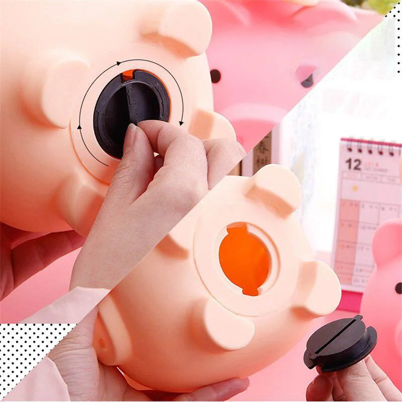 1pcs Shatterproof Golden Pig Coin Bank Rubber Piggy Bank Fortune Symbol for Kids Savings & Home Decoration Oasis Select