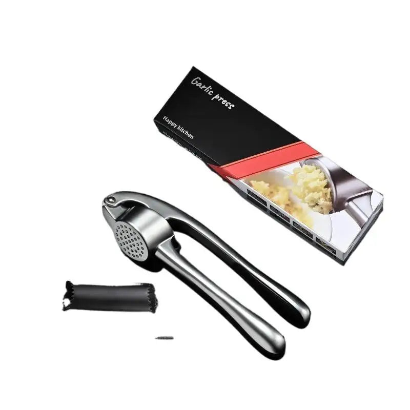 Zinc Alloy Garlic Press With Peeler And Cleaning Brush Rust Resistant For Home Kitchen Prep Oasis Select